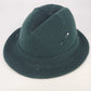 Amalgamated Knit Bowler Women’s Hat Green Wool Fedora Style with Hatpin One Size