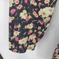 Mirrors Women's Medium Floral Open Front Cardigan Jacket Black Pink Pockets