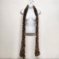 Soft Angel Hair Yarn Scarf Brown Tan Cejon Knit One Size 74" x 8" Women's China