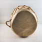 Native American Log Wood Drum & Beater Stretched Raw Hide Skin No Tree Bark Vtg