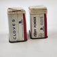 Schilling Ground Cloves Curry Powder 1.25 Oz Spice Tins Red White 2pc Vintage