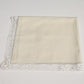 Set of 8 Dinner Napkins in Light Beige Cream w White Lace Edge Trim Linen 15.5"