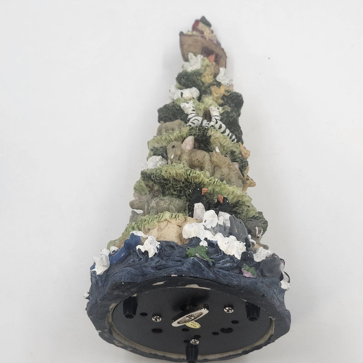 Noah's Ark Animal Spiral Tower Music Box Wildlife Figurine 10" Ceramic TLC China
