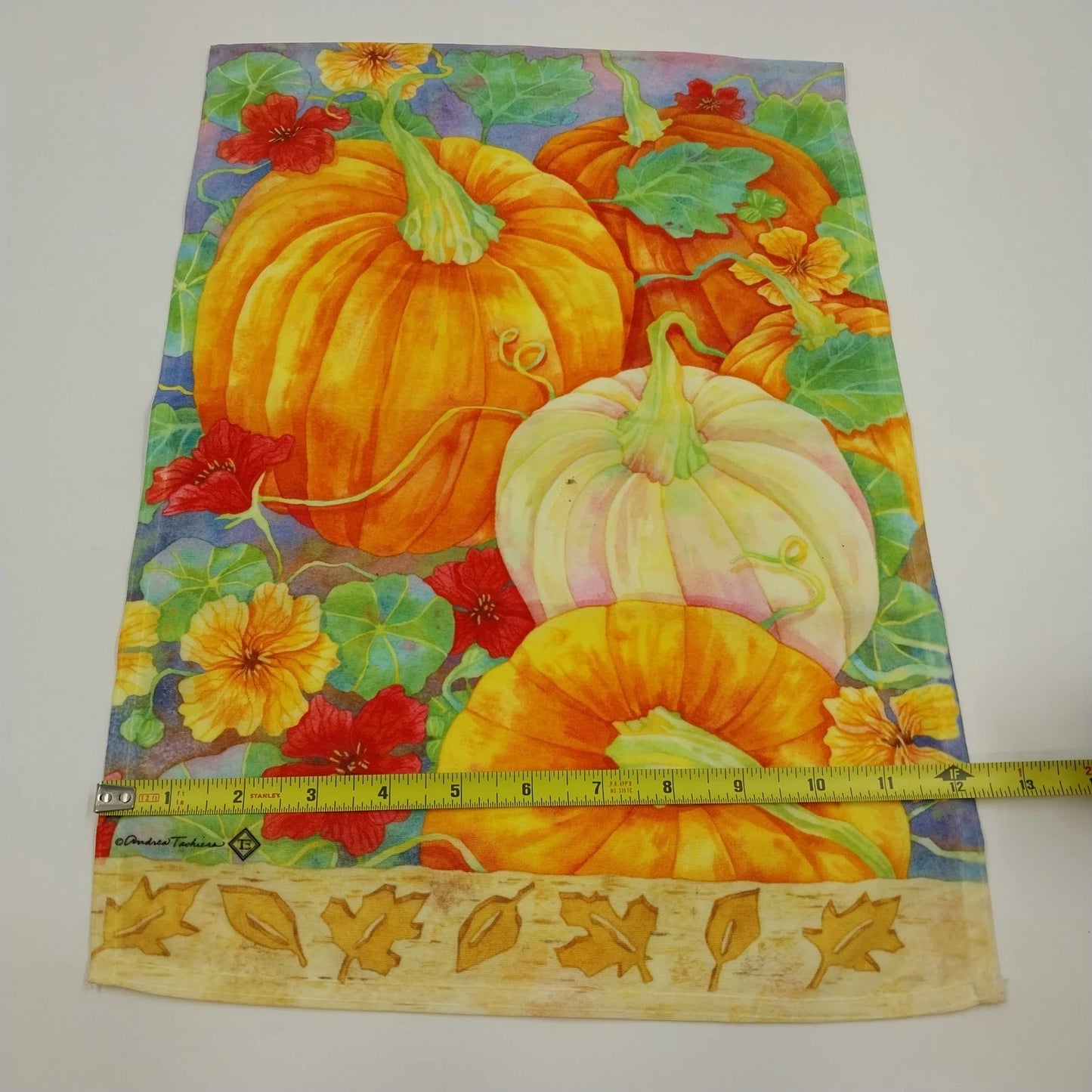 Set 4 Fall Autumn HOLLOWEEN WELCOME Theme with Pumpkins Mini Garden Flags Banner