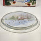 Clear Winter Platter Indiana Glass Lancaster 13"x1'' Christmas Skating Scene
