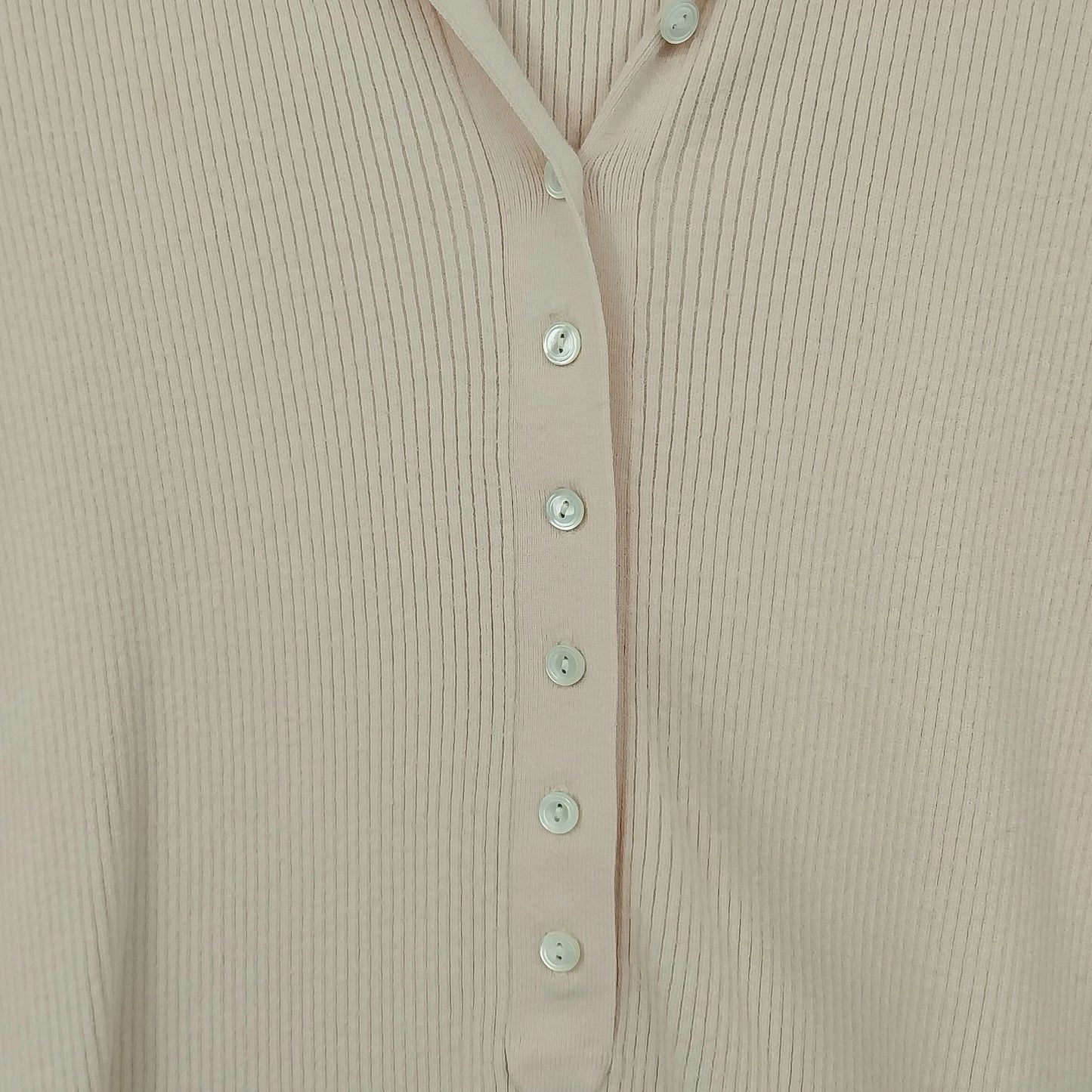 Ann Taylor Ribbed Knit Polo Sweater Collared Button Top Women's Medium Hong Kong
