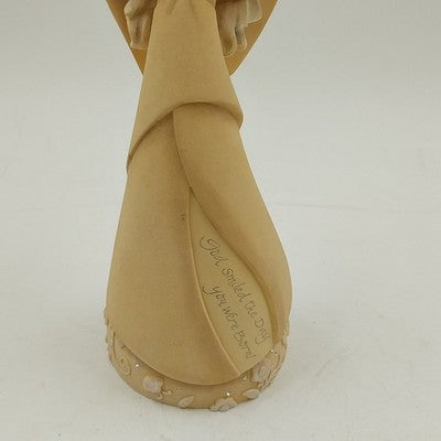 Enesco Foundations Angel Figure by Karen Hahn "God Smiled The Day You Were Born"