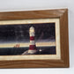 Set 2 Martin Wiscombe Lighthouse Print Wall Art Brown Frame Distressed 10.5x22.5
