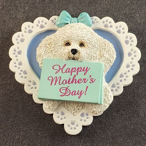 Bichon Frise Refrigerator Magnet Happy Mother's Day Dog Figure Willabee Ward MBI