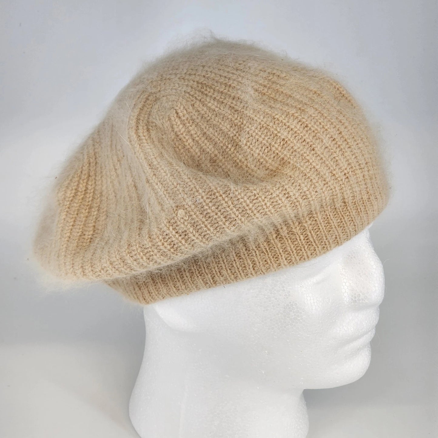 Beige Italian Style Beret Women’s Knit Beanie Hat Cap Soft One Size Classic Chic