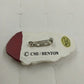 CMI/Henton Christmas Santa Claus Head with Red Hat Brooch Lapel Pin 2.25" China