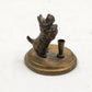 Cast Bronze Scottish Terrier Pen Holder Dog Desk Figurine 2.5" x 2.75"