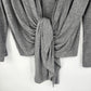 Attention Women’s L/G Gray Hooded Tie Front Cardigan Lightweight Draped
