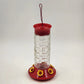 Clear Glass Panel Hummingbird Feeder Red Base 6 Yellow Flower Ports Gravity Feed
