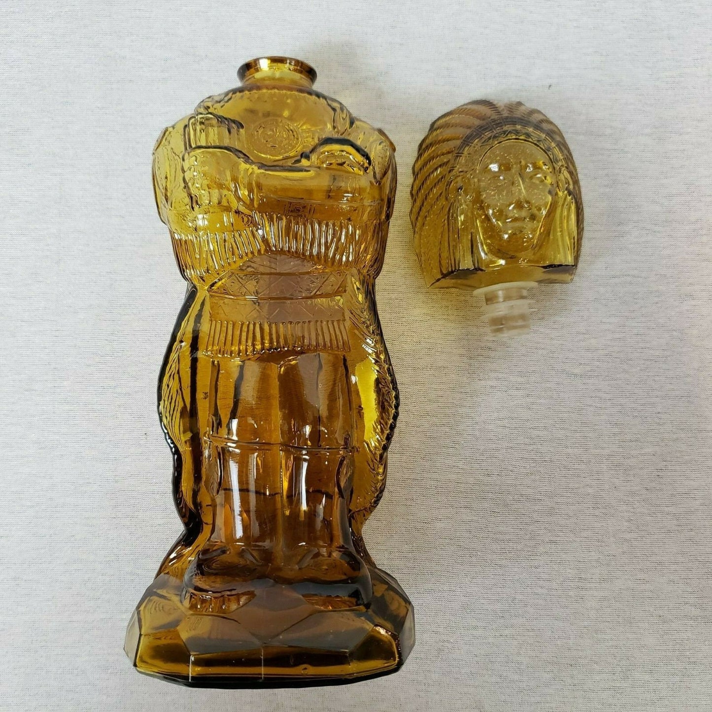 Vintage 1974 Cigar Store Indian Glass Liquor Decanter Bottle Tobacco Statue JSNY