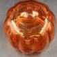 Orange Glass Pumpkin Shape Cookie Jar Candy Dish with Lid Anchor Hocking