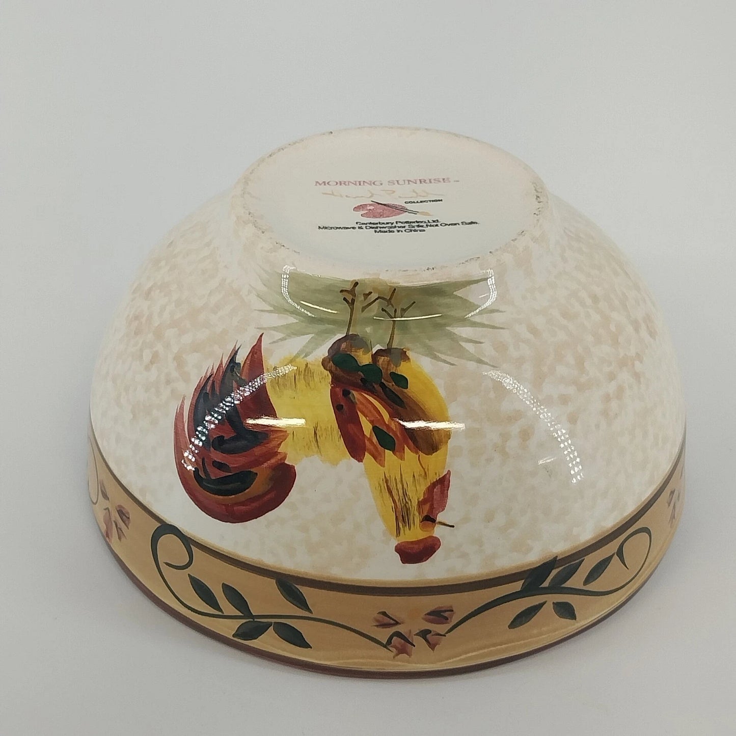 Canterbury Potteries Morning Sunrise Rooster Cereal Bowl 6" Hand Painted