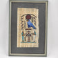Framed Egyptian Papyrus Painting God Ra Hieroglyphs Tschunko W. Germany Vintage