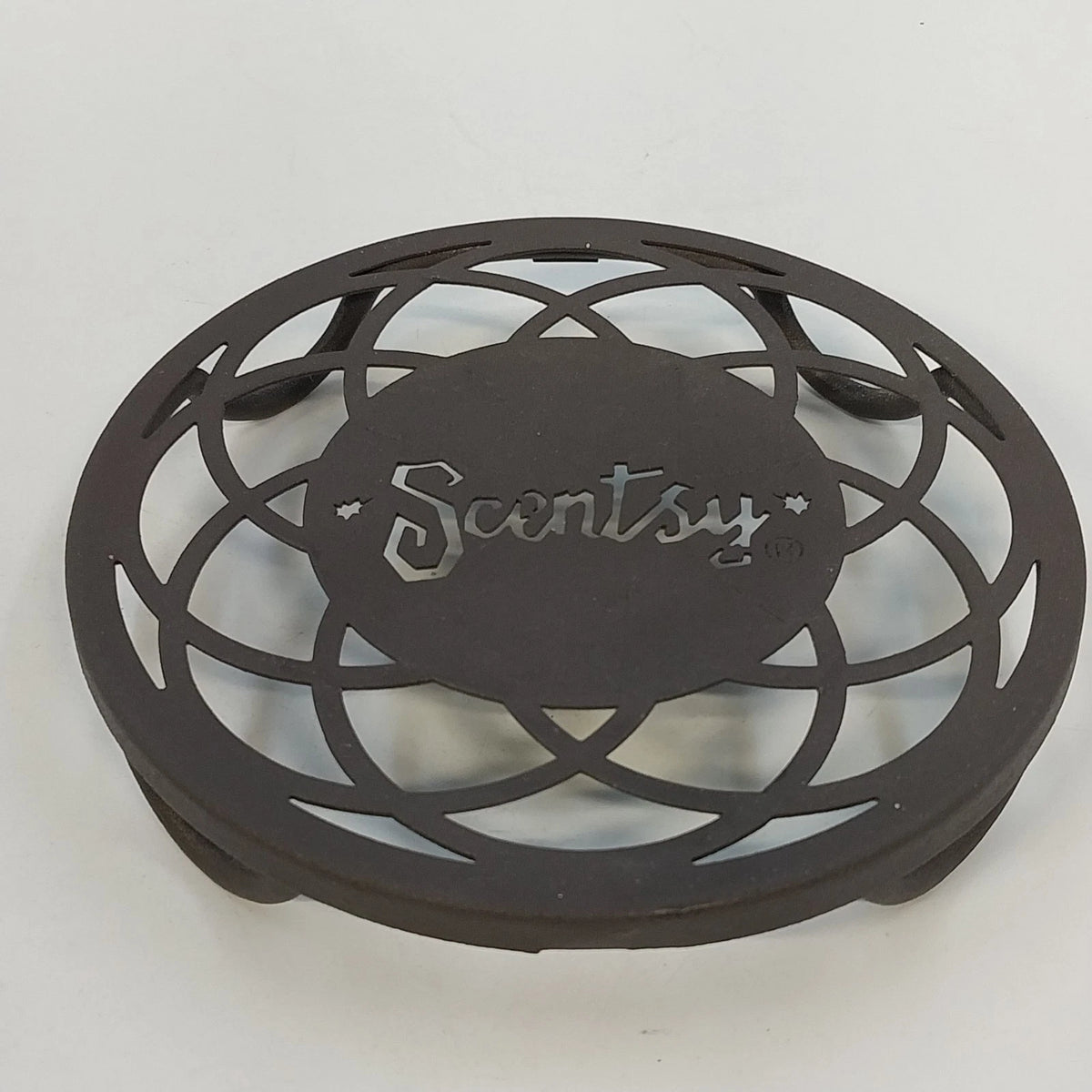 Scentsy Round Warmer Stand Oil-Rubbed Bronze Metal Trivet Pedestal 5"