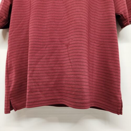 Grand Slam Golf Polo Shirt XL Short Sleeves Maroon with Black Stripes Vintage