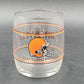 4 Vintage NFL Teams Hi-Ball Glasses 3.75" h x 3.25" w Browns Bengals Bucs Cards