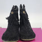 Shoes of Souls Black Fringe Moccasin Ankle Boots Women Size 9