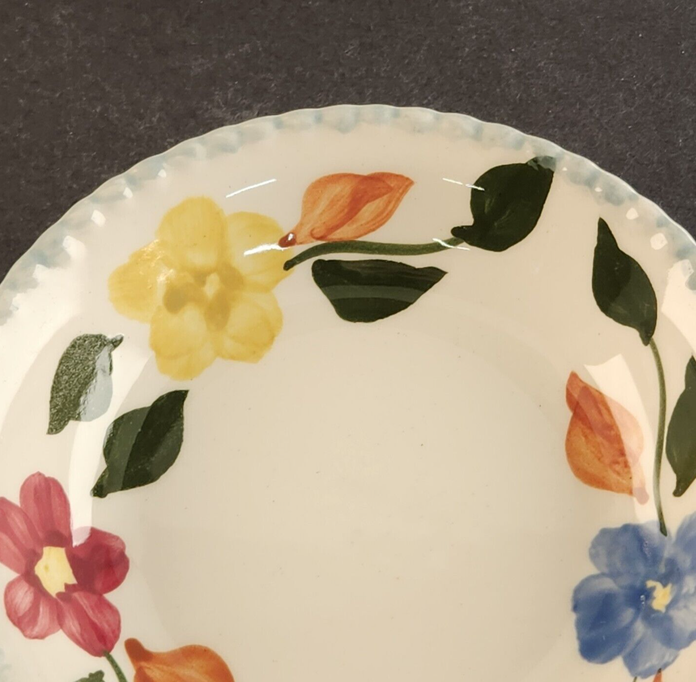 Southern Potteries Blue Ridge Hand Painted Floral Design Desert Bowl Vintage 5½"