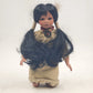 Native American Porcelain Doll Indigenous Girl Kneeling Traditional Dress 12"
