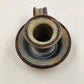 Doug Sassi Signed Pottery Candle Holder Vintage Blue Brown Handcrafted 4" x 2.5"