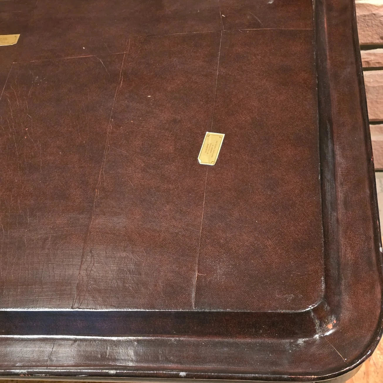 Maitland Smith Leather Tray Top Coffee Table Faux Bamboo 32x22 Philippines