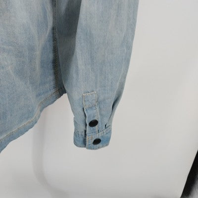 Ruff Hewn Women’s Denim Shirt Jacket XL Light Blue Snap Front w Pockets VTG