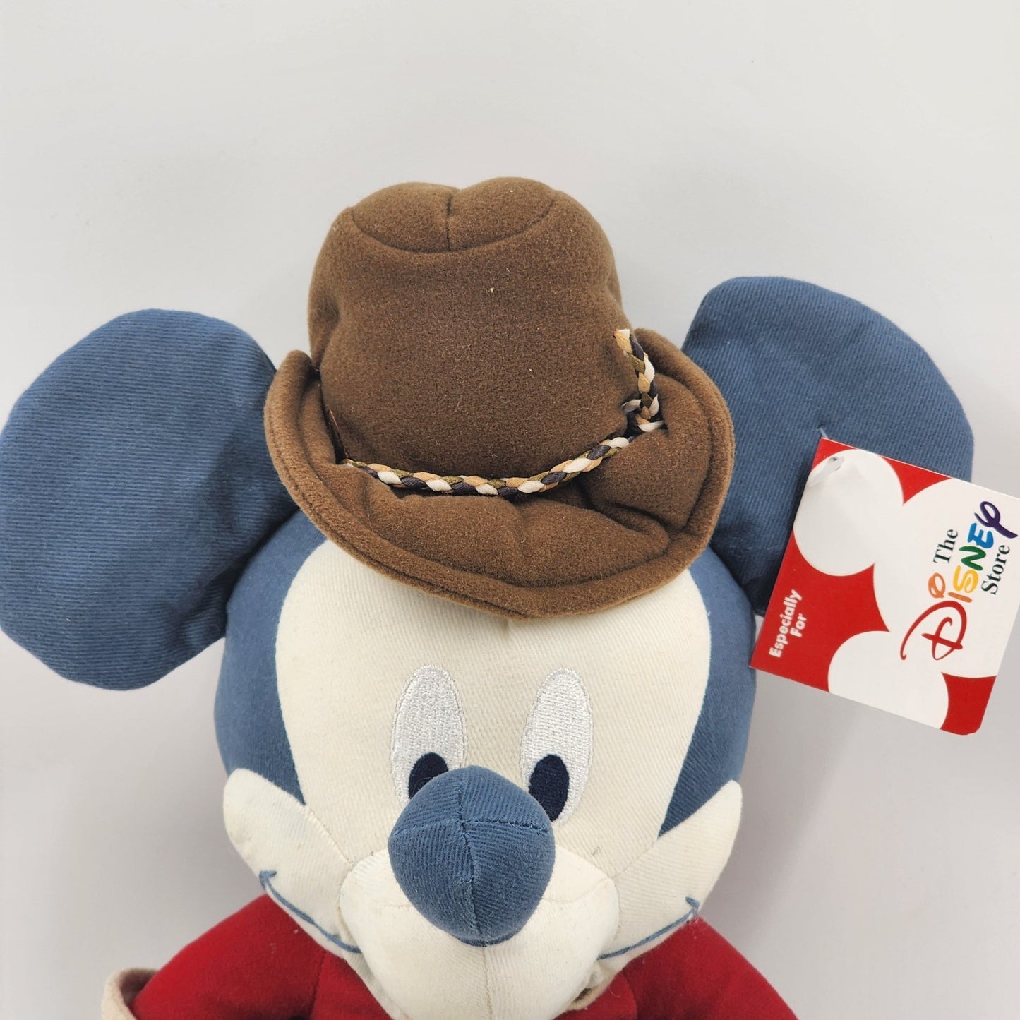 Walt Disney Store Indian Summer Mickey Mouse Plush Denim Stuffed Toy Cowboy 15"