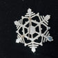 Silver Tone Brooch/Pin Winter Snowflake Shape w Crystal Clear Faceted Rhinestone