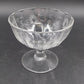 Candy Dish Etched Cut Compote Sunburst Floral Clear Glass Footed 5.25"x4.5"