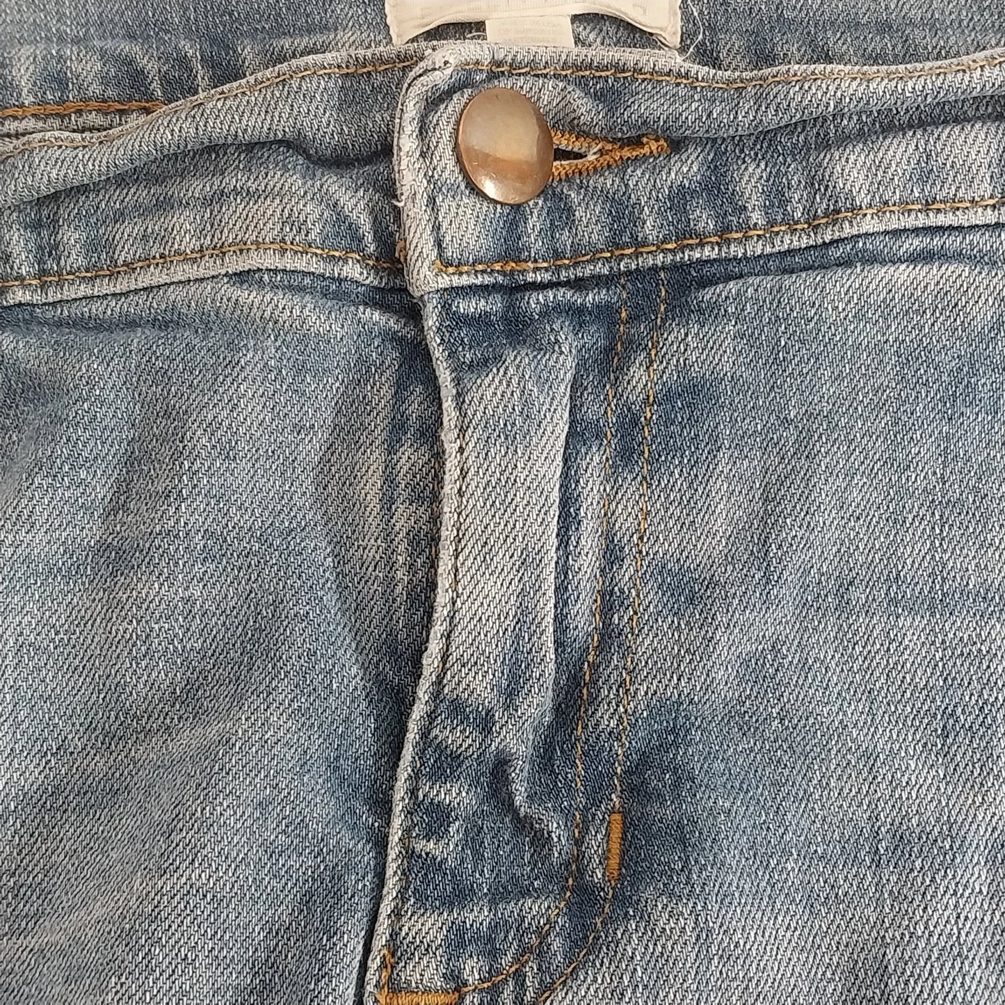 Eileen Fisher Women Light Wash Straight Leg Jeans Size 6 Distressed Cotton Denim