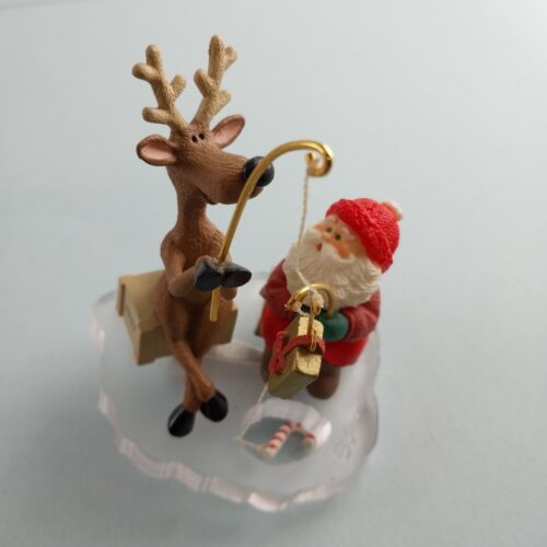 4 Keepsake Ornament Collectors Club '95-'96 Inc: Santa Rudolph Fishing Memories