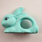 4 Bunny Pottery Napkin Rings Easter Decorations Pastel Pink Purple Yellow Blue