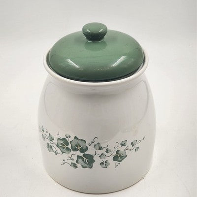Jay Imports Floral Callaway Ivy Canister 9.5" Vintage Cookie Jar Corelle Corning