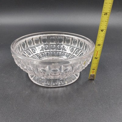 Imperial Glass Monticello Waffle Block Footed Candy Dish 6.25" x 2.75" Vintage