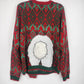 Holiday Time Llama Ugly Christmas Sweater Red Fair Isle 3D Novelty Large 42-44