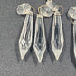6 Rock Icicle Spear Crystal Plastic Chandelier Prisms 2" Ocatagon Accent & Wire