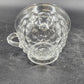 Fostoria American Clear Coffee Cup & Saucer Cubist Design Pressed Glass Vintage