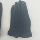 Women's Navy Blue Cotton Blend Gloves Scalloped Cuffs Dress Formal One Size Vtg