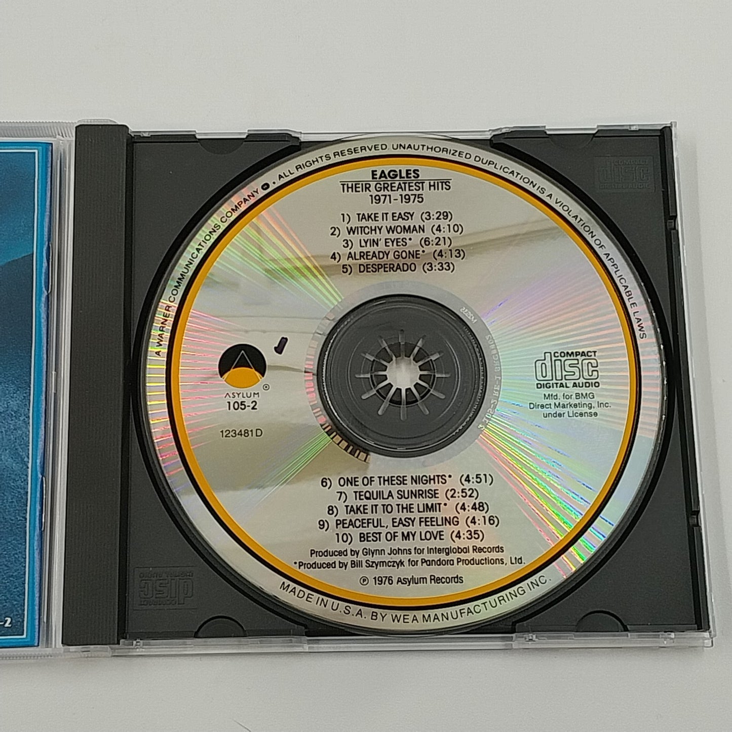 The Eagles-Their Greatest Hits Original Album 1971-1975 Audio CD Asylum Records