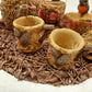 Wong's Polyresin Collectible Miniature Tea Set Bird Nest Teacup & Teapot 5.25"