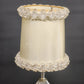 Clear Crystal Glass Table Lamp 12" Acrylic Boudoir Light White Ruffled Shade