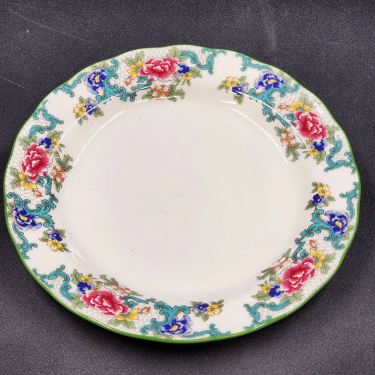 Royal Doulton Floradora Salad Plate Fine China Floral Green Trim 8.5" England