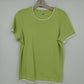 SB Active Ringer T Shirt Women's Large Lime Green White Trim Short Sleeve Cotton