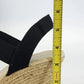 Studio Works St Martin Black Sandals 3.5" Straw Heel Women 9M Tan Insole w Box