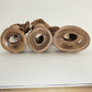 3 Atlantic Mold Ceramic Nativity Figurines Brown Glaze Wisemen & Beggar